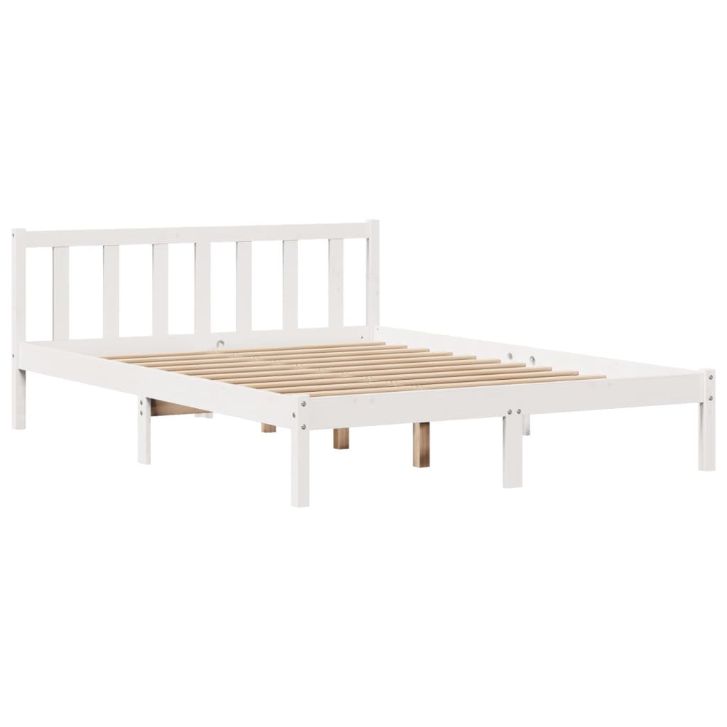 Bed Frame without Mattress White 120x200 cm Solid Wood Pine